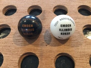 Vintage| "Emden Illinois 125th Anniversary" |  Black & White Marble | LOT OF 2 - Picture 1 of 4