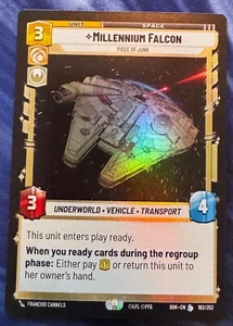 Star Wars Unlimited Spark of Rebellion Millennium Falcon FOIL Legendary Card - Picture 1 of 2
