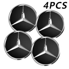 Produktbild - 4x Für Mercedes-Benz Radnabenabdeckung Nabendeckel Nabenkappen Felgendeckel 75mm