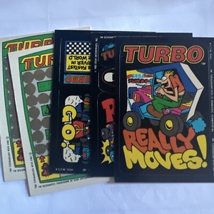 (5) 1983 Topps Video City - TURBO TUNNEL - Sticks And Rub Offs - Lot of 5