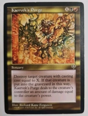 MTG Magic The Gathering Card Kacrvek's Purge Sorcery Black Red Mirage 1996 - Image 1 of 2