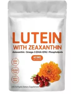 Lutein 40 mg with Zeaxanthin 240 gels Astaxanthin/Phosphalipids/Omega-3/Krill - Picture 1 of 2