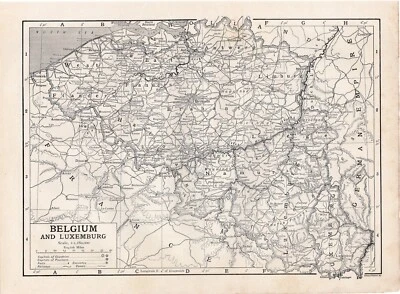 BELGIUM - Luxemburg Brussels Gent Antwerp 1911 Original Antique Map w Video - Image 1 of 2