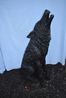 S.gr.heulender Br.-Wolf m.Glasaugen,Russland,Antikp.,s.f.Fellmas.,ca100kg,120cm - Bild 1 von 4