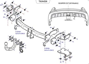 Barra de remolque de acero automotriz Towtrust Swan Neck para SUV Kia Sorento 2015 a 2020 - Imagen 1 de 8