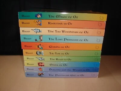 Wizard of Oz Illustrated 10 paperbacks L Frank Baum Book Lot Ozma  Tok Glinda Foto 1 de 4
