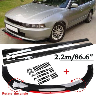 Front Bumper Lip Spoiler Splitter Body Kit &Side Skirts For Mitsubishi Galant - Изображение 1 из 4