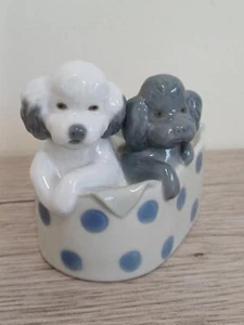 Lladro Nao Puppies In A Basket - Poodles - 3.25 inch - c1988 Perfect - Picture 1 of 8