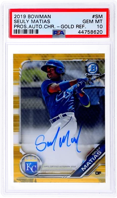 2019 Bowman Chrome Seuly Matias Prospect Auto Gold Refractor #CPASM /50 PSA 10 - Image 1 of 2