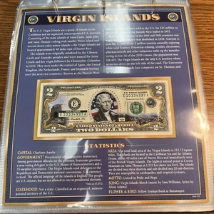 2013 2 Dollar Bill Virgin Islands Statehood Note Colorized - Picture 1 of 1