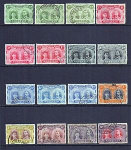 RHODESIA 1910-13 GV DOUBLE HEADS RANGE ½d TO 10d ( 16 ) USED - MIXED CONDITION