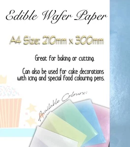 12 hojas de papel de oblea comestible para decoración de pasteles tamaño A4 - Imagen 1 de 1