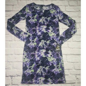 Art Class Girl's Size XXL 18 Notch Neck Long Sleeve Knit Dress Tie Dye Purple - Picture 1 of 4