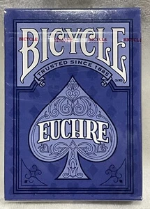 Baraja de cartas de juego Euchre para bicicleta - 9 a través del as - baraja doble, azul - Imagen 1 de 5