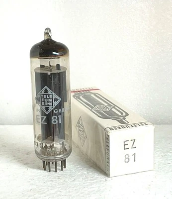 Tubo retificador Telefunken NOS EZ81 6CA4 U709 D-GETTER - Imagem 1 de 4