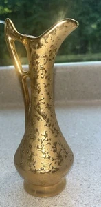 H511 ~ Weinendes Gold 22k Hand Dekoriert Keramik Krug Kruzifix Spender Milchkännchen 7" - Bild 1 von 6