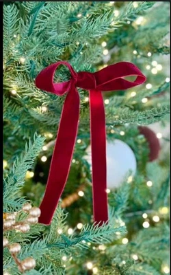 Burgundy Red Velvet Ribbon Christmas Bows Decor 1.5” 60 Yards 3 Rolls Dbl Faced - Image 1 of 4