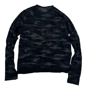 Athleta Girl Black Gray Camo Own Your Power Up Top Size M 10/12* L/S Stretch - Picture 1 of 6
