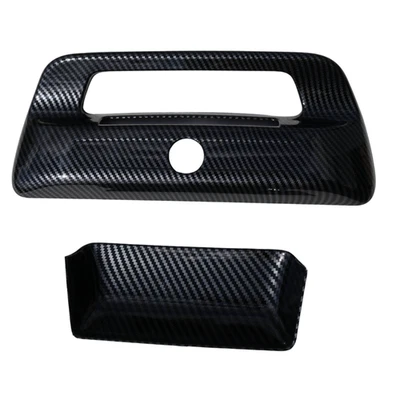 Tailgate Door Handle Cover Carbon Fiber Print with Camera Hole For 2019–2024 Ram - Image 1 of 4