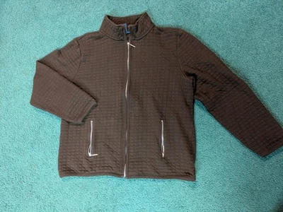 Sudadera deportiva Karen Scott con cremallera marrón acolchada grande -con bolsillos algodón Foto 1 de 3