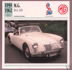 1959-1962 MG M.G. MGA 1600 Car Photo Spec Sheet Info Stat French Card 1960 1961