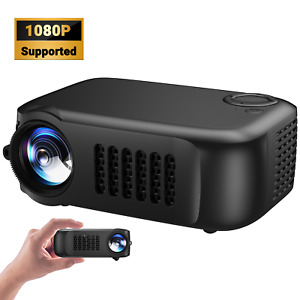 Mini Projektor 1080P FHD Beamer 1500 LMS LED HDMI USB Tragbar Heimkino Entertain