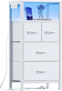 Kids Dresser White Dresser for Girls Bedroom, 4 Drawer 12"D x 16"W x 33"H - Picture 1 of 9