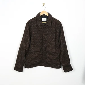 Folk Box Overshirt braun Strick Full Zip Jacke Herren Größe Medium M UVP £180 neu mit Etikett - Bild 1 von 13