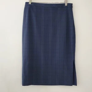 Banana Republic Womens Blue Windowpane Plaid Italian Wool Suit Skirt Size 4 NWT - Picture 1 of 10