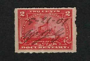 US Revenue 1898 R164 Battleship 2c Documentary Tax Stamp F-VF Used - Picture 1 of 3