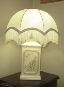 M&S Floral Ceramic Rectangular Column Table/Bedside Lamp Base Tested & Rewired - Picture 1 of 12
