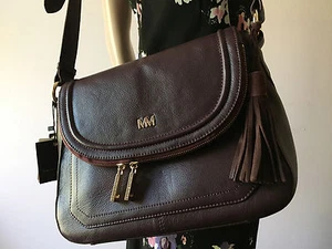 Mercer & Madison Kuriertasche aus burgunderfarbenem Leder Quaste Schultertasche Neu mit Etikett - Bild 1 von 5