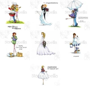 UPTOWN COUPLE & FAMILY-Stamping Bella Cling Rubber Stamp-Stamping Craft-Girl - Picture 1 of 23