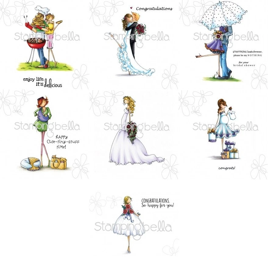 UPTOWN COUPLE & FAMILY-Stamping Bella Cling Rubber Stamp-Stamping Craft-Girl - Image 1 of 1