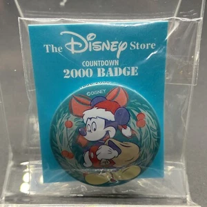 Disney Mickey Mouse Countdown 2000 Badge Vintage 90s Button Badge Japan Limited - Picture 1 of 6
