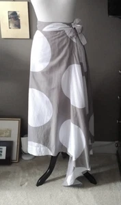 Vivienne Westwood Baumwolle True Wickelrock Midi Grau Weiß Jumbo Polka Dots RAR! - Bild 1 von 23