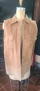 Ralph Lauren vest vintage brown 100% leather large Western rn: 54050 ca: 08349 - Picture 1 of 15