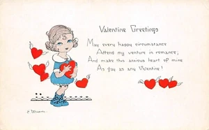 INV. H 1761     VALENTINE     POSTCARD,  by E. WEAVER - Picture 1 of 2