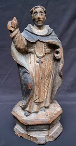 Antique 18th 19th Century Santos Saint orig Paint 13.5" x coloration form patina - Picture 1 of 17