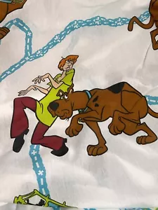 VTG 1999 Scooby Doo Shaggy Fitted Flat Sheet Hanna Barbera TWIN SIZE Dan River - Picture 1 of 6