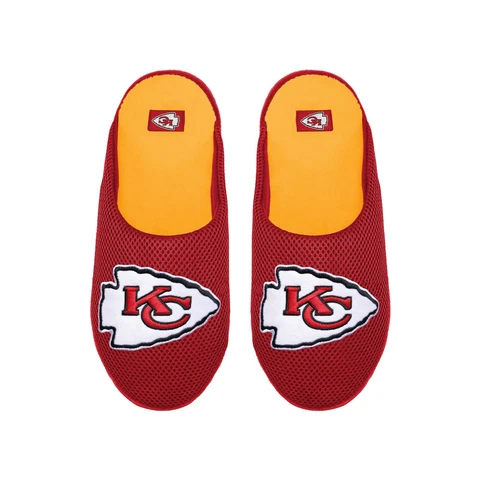 Kansas City Chiefs NFL Men's Big Logo Mesh Slide on Slipper, 4 Sizes Available Cover