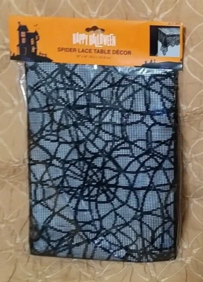 Happy Halloween Spider Web Lace Table Decor (30" X 40") - Image 1 of 4
