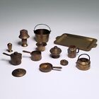 New ListingVintage Lot of Metal Brass Dollhouse Miniatures: Cookware & Servings Set + More