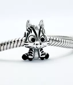 Cute Little Baby Zebra Charm Bead Zoo Animal Genuine 925 Sterling Silver π - Picture 1 of 10
