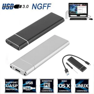 M.2 NGFF SSD Hard Disk Drive Case USB 3.0 HDD Enclosure B CA - Photo 1/14