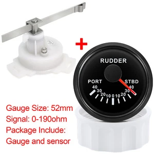 52mm Boat Rudder Angle Indicator Gauge 7 Colors LED with Rudder Sensor 0-190ohms - Picture 1 of 21