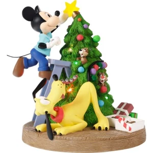 Precious Moments Disney Mickey Mouse, Pluto, Chip, and Dale LED Figurine - NEW - Picture 1 of 6