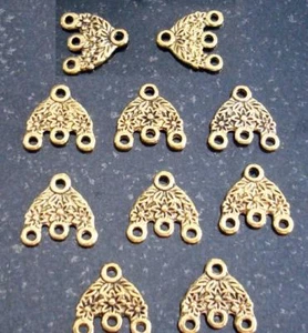 Gold plt Blume Kronleuchter Ohrring Fundstücke 3 Hängel 3 bis 1 Distanzstangen FPE154A - Bild 1 von 3