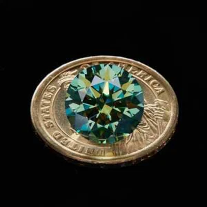 2 quilates diamantes verdes corte redondo natural grado D VVS1 +1 regalo gratis - Imagen 1 de 5