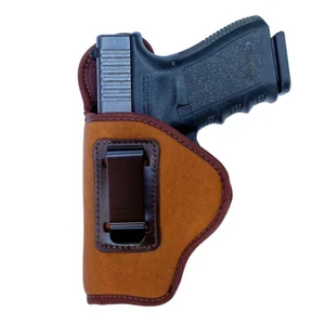 Brown Premium Soft Suede Leather IWB Gun Holster Max Carry -  Choose Model/Size - Picture 1 of 45